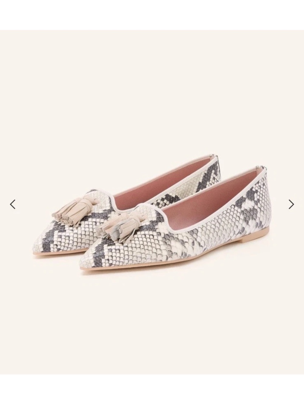 Pretty Ballerinas Angel Flats leopard pattern with tassels sz 39 us 8